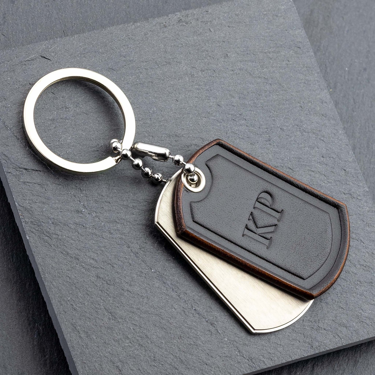 Premium Qualität mit Dunkelbraunem Leder & Titan - seQua.Shop