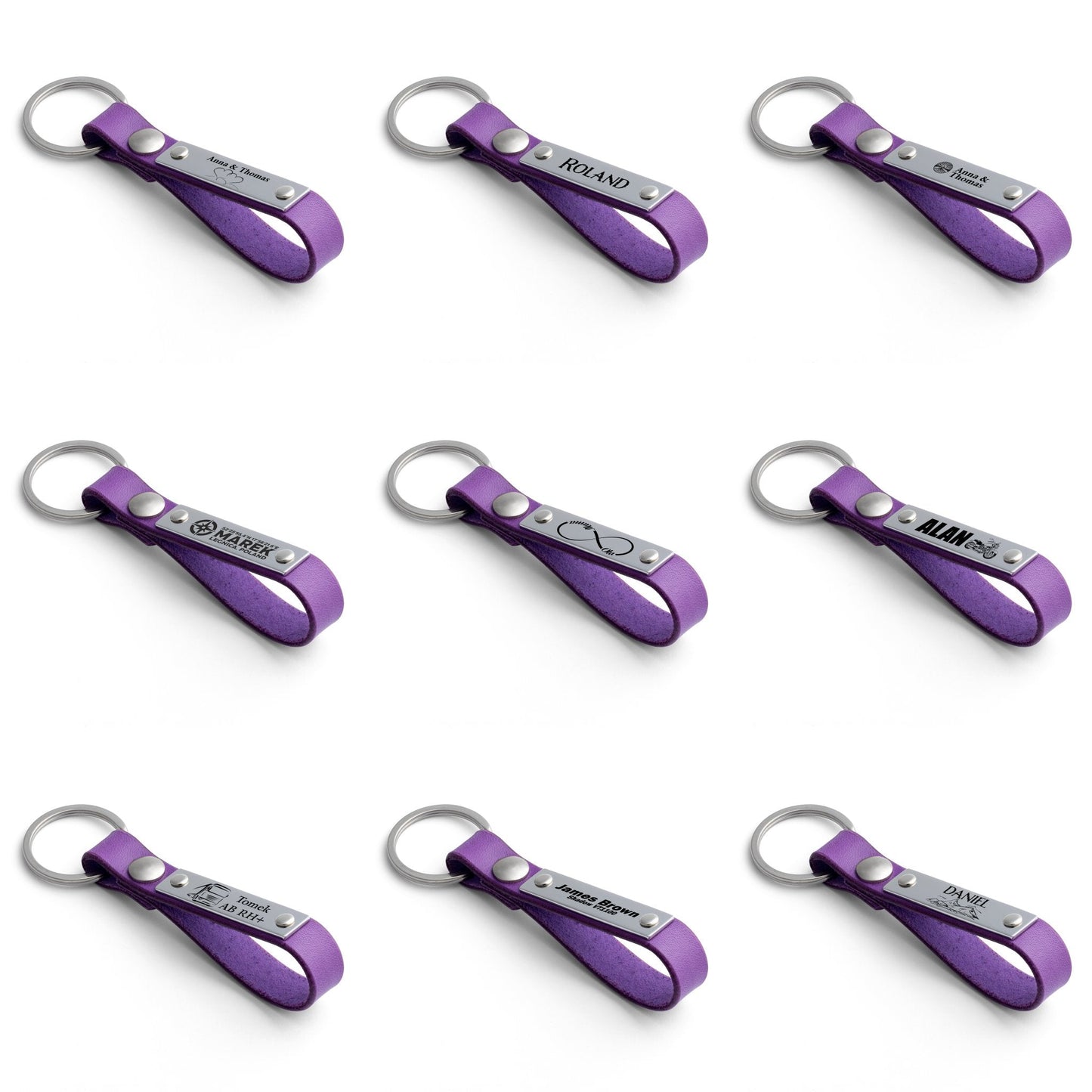 Personalised Viola Leather Keyring - seQua.Shop