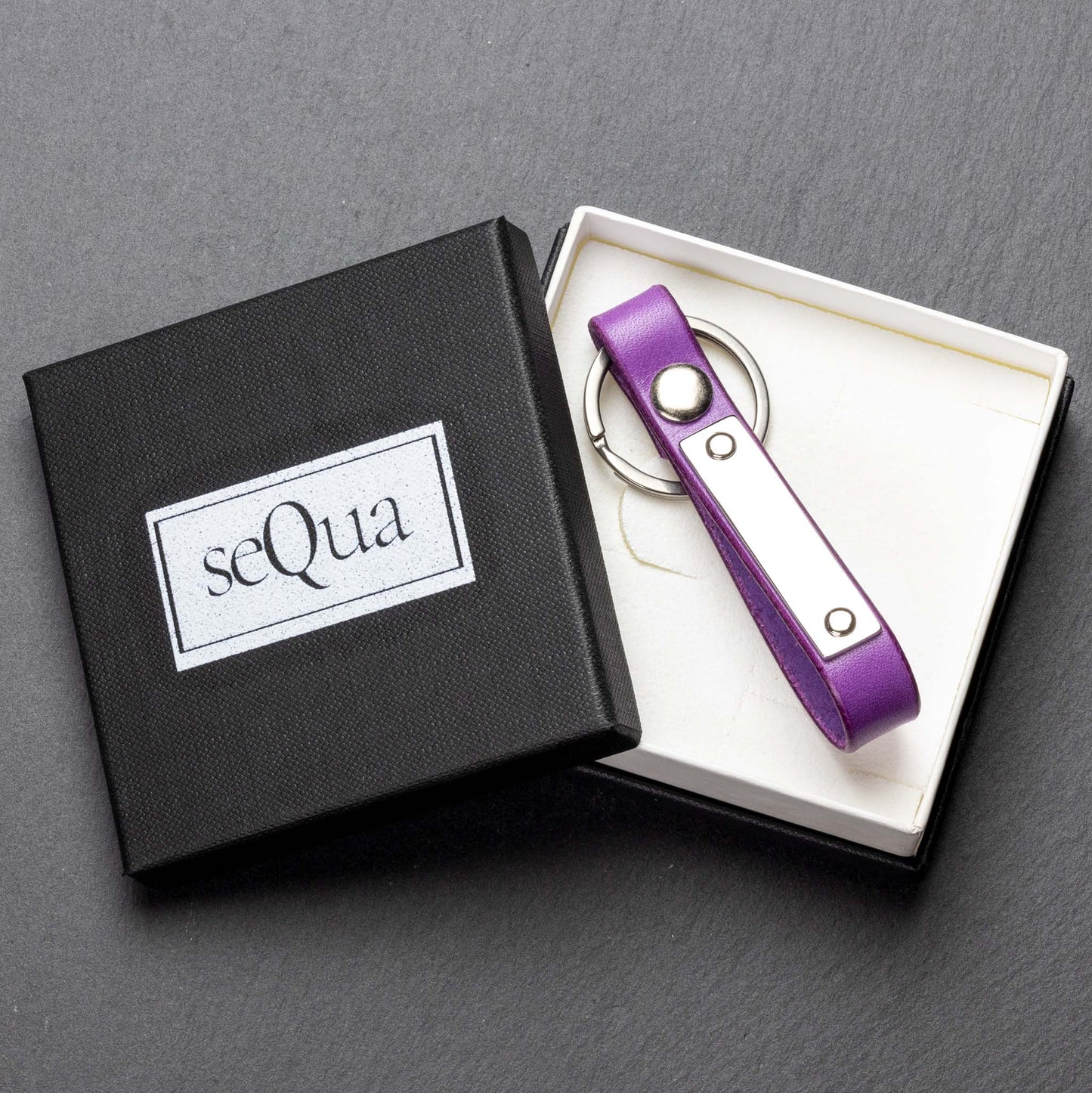 Personalised Viola Leather Keyring - seQua.Shop