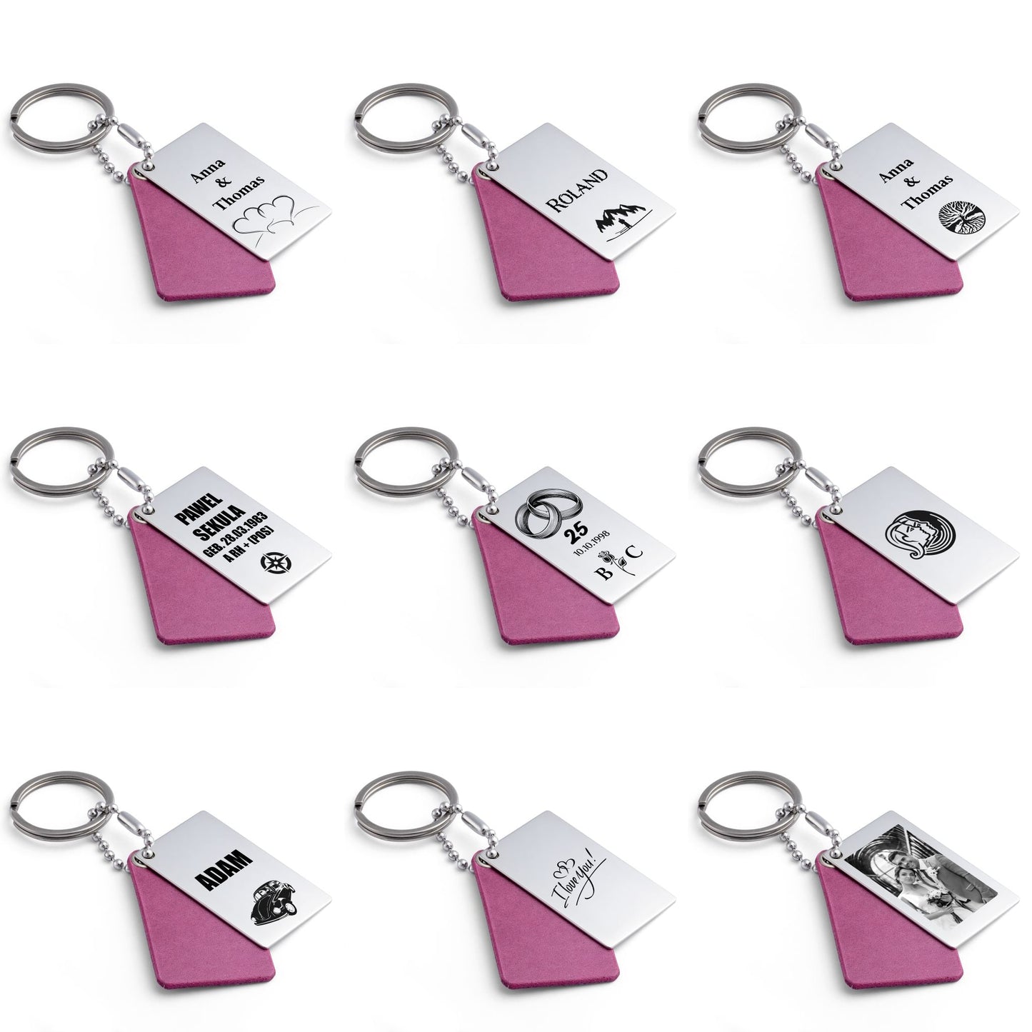 Pink Leather Keyring: Luxurious Elegance in Your Hands - seQua.Shop