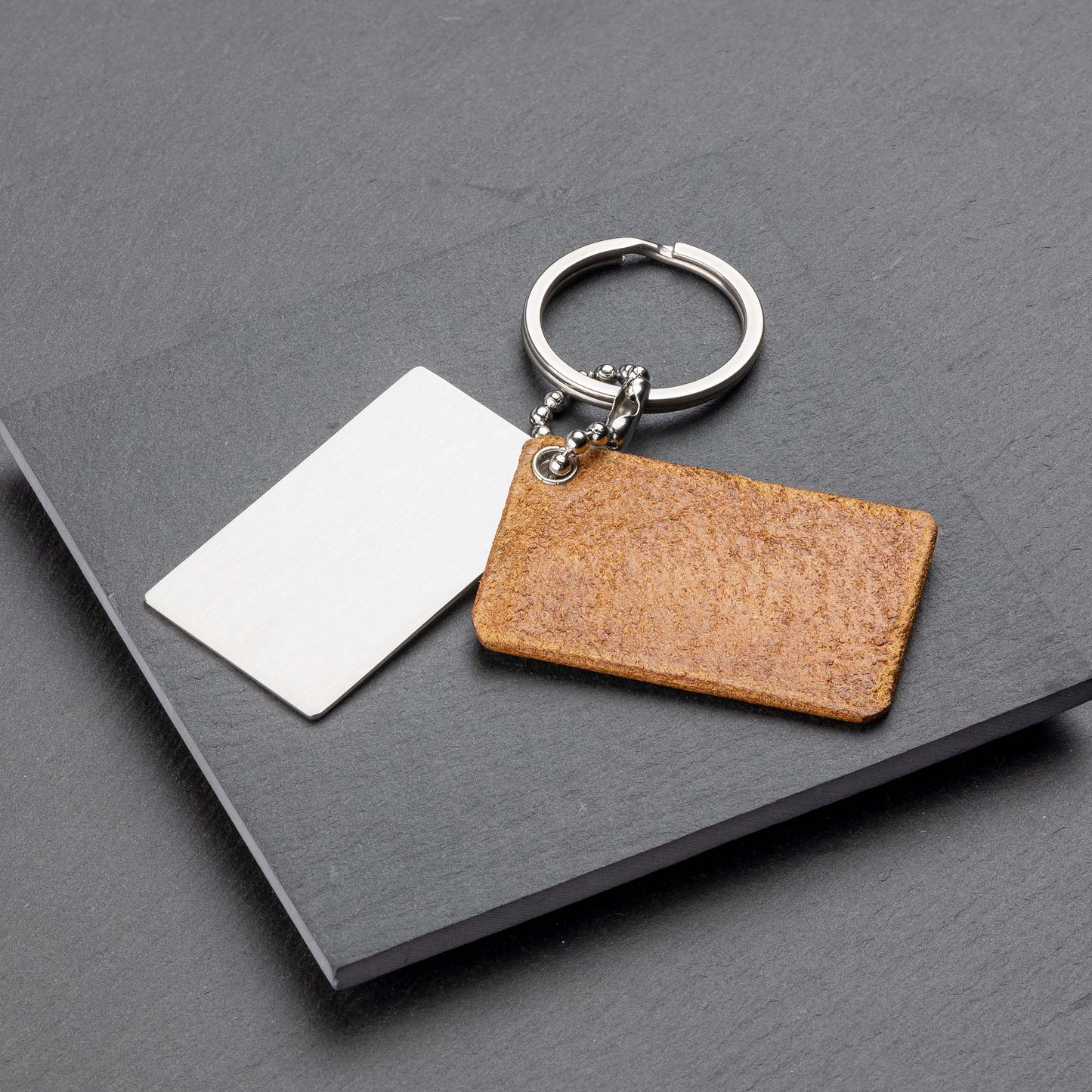 Premium Badalassi Carlo Cognac Leather Keyring with Custom Engraving - seQua.Shop