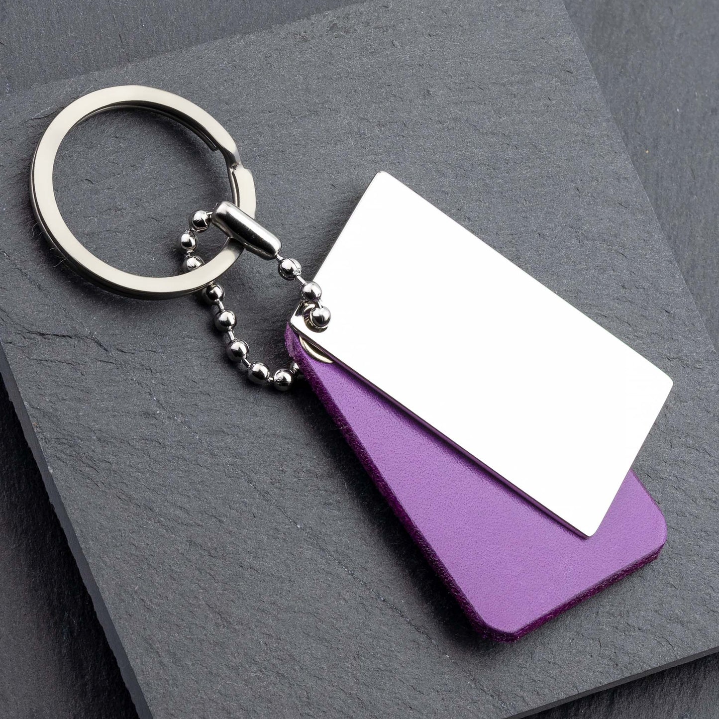 Premium Leather Keyring in Striking Viola - seQua.Shop