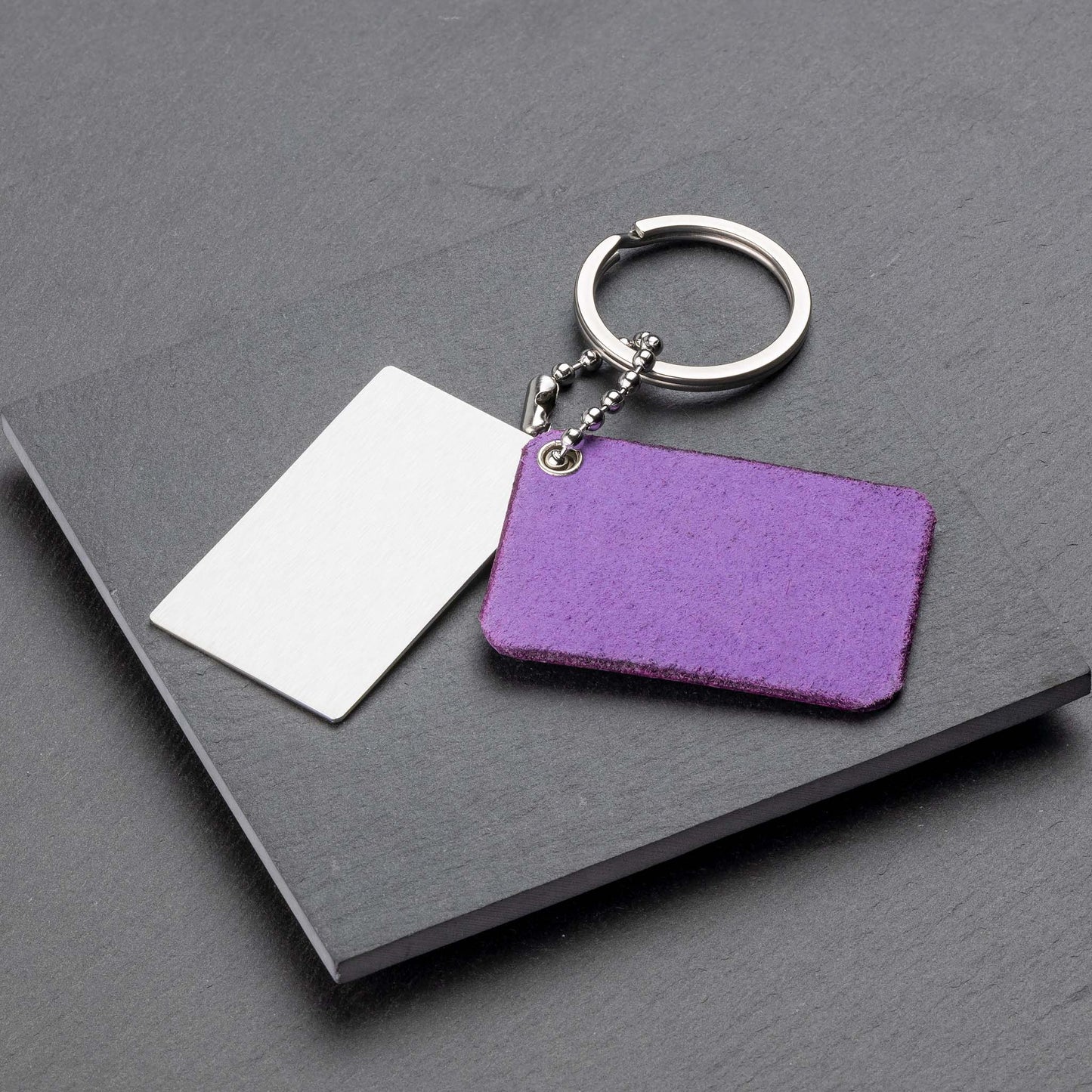 Premium Leather Keyring in Striking Viola - seQua.Shop