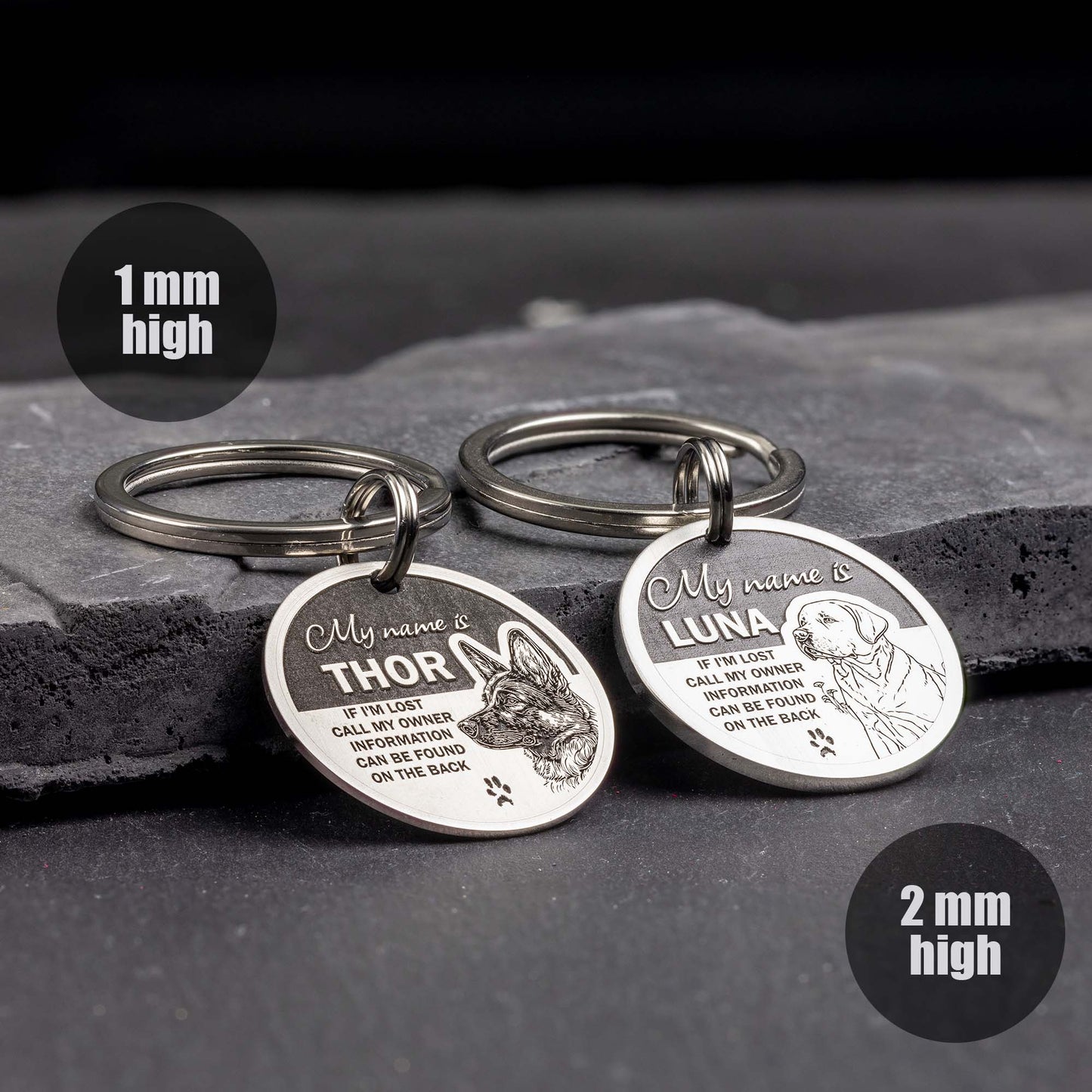Personalisierte Titan-Hundemarke - seQua.Shop