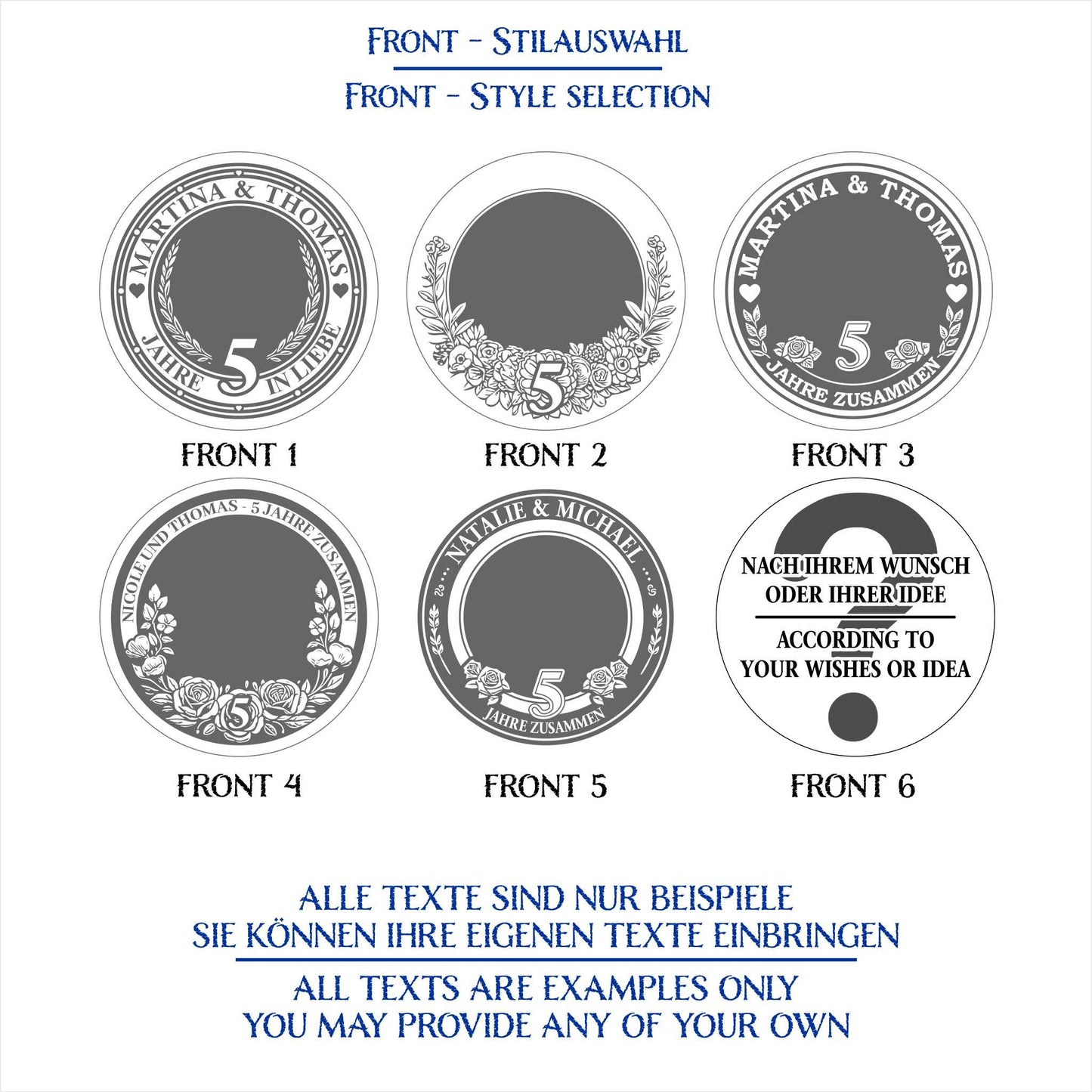 Unique 5 Year Wedding Anniversary Gift: Personalised Anniversary Coin - seQua.Shop