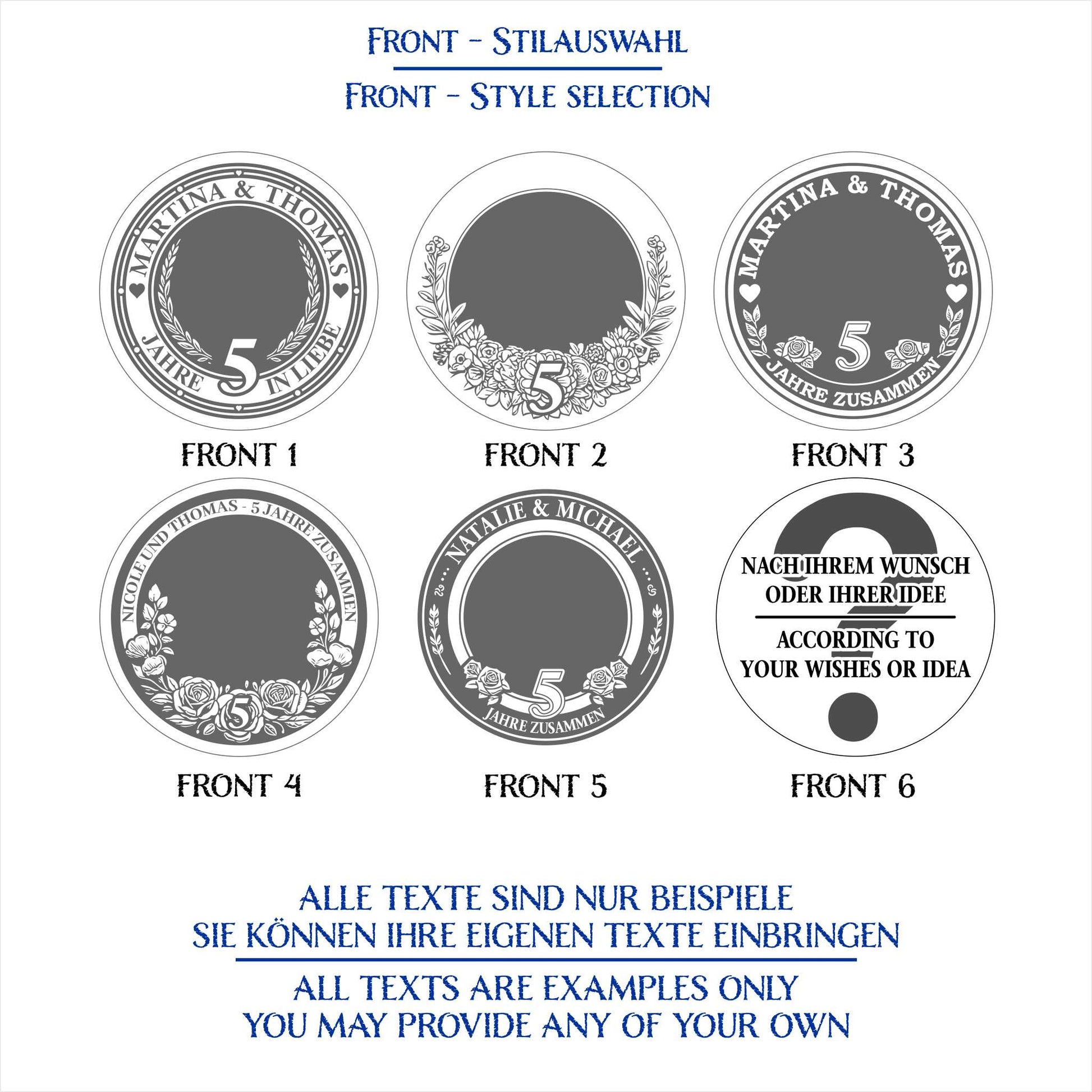 Unique 5 Year Wedding Anniversary Gift: Personalised Anniversary Coin - seQua.Shop