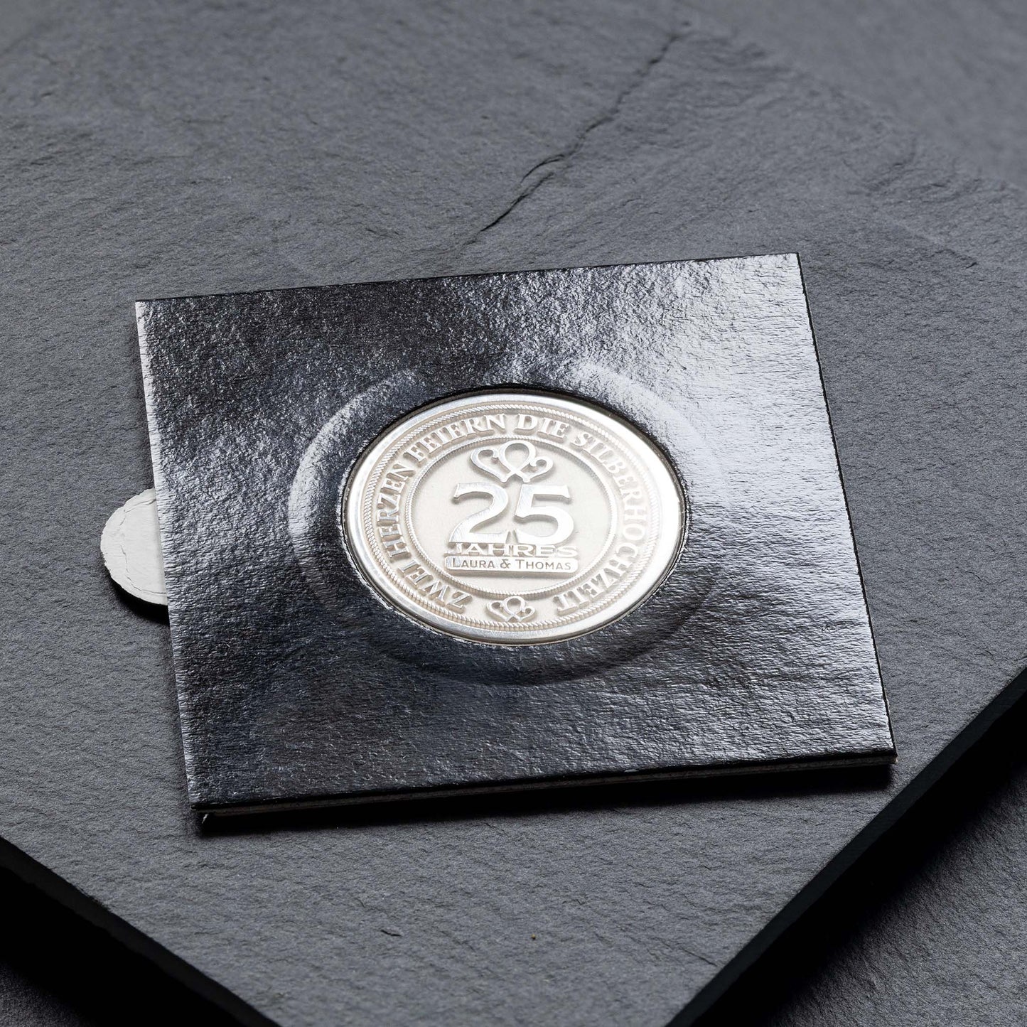 Unique Silver Anniversary Gift - Personalized Silver Coin - seQua.Shop