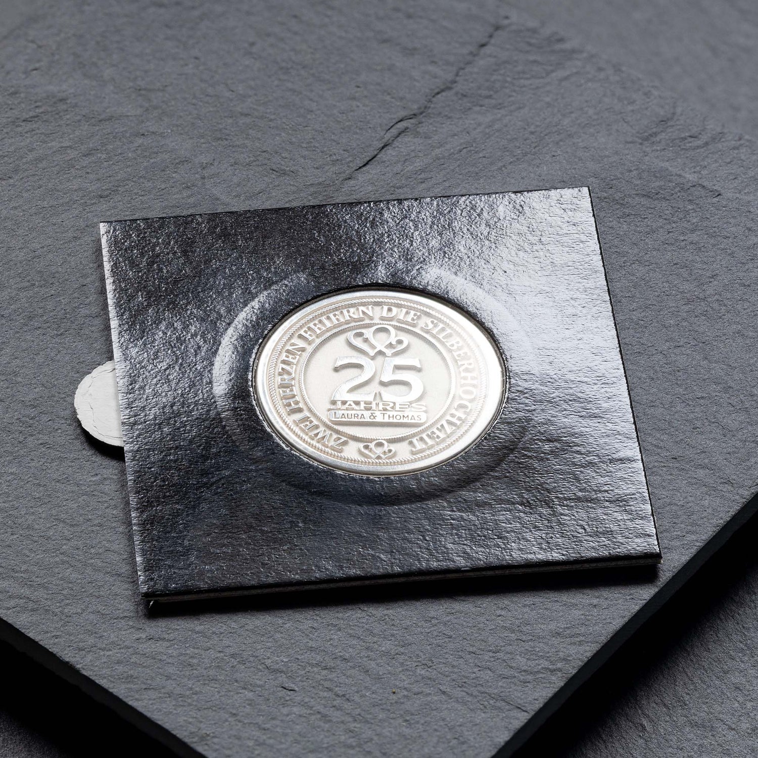 Unique Silver Anniversary Gift - Personalized Silver Coin - seQua.Shop