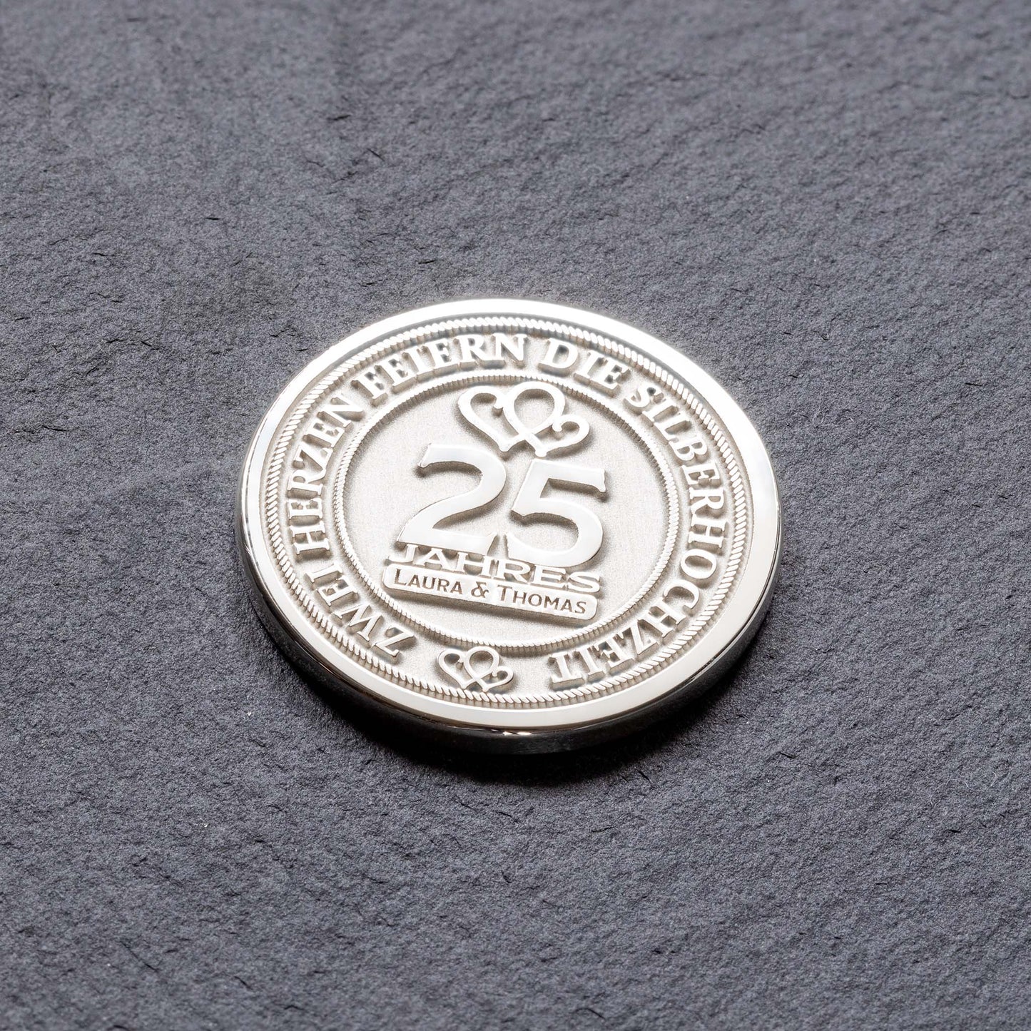 Unique Silver Anniversary Gift - Personalized Silver Coin - seQua.Shop