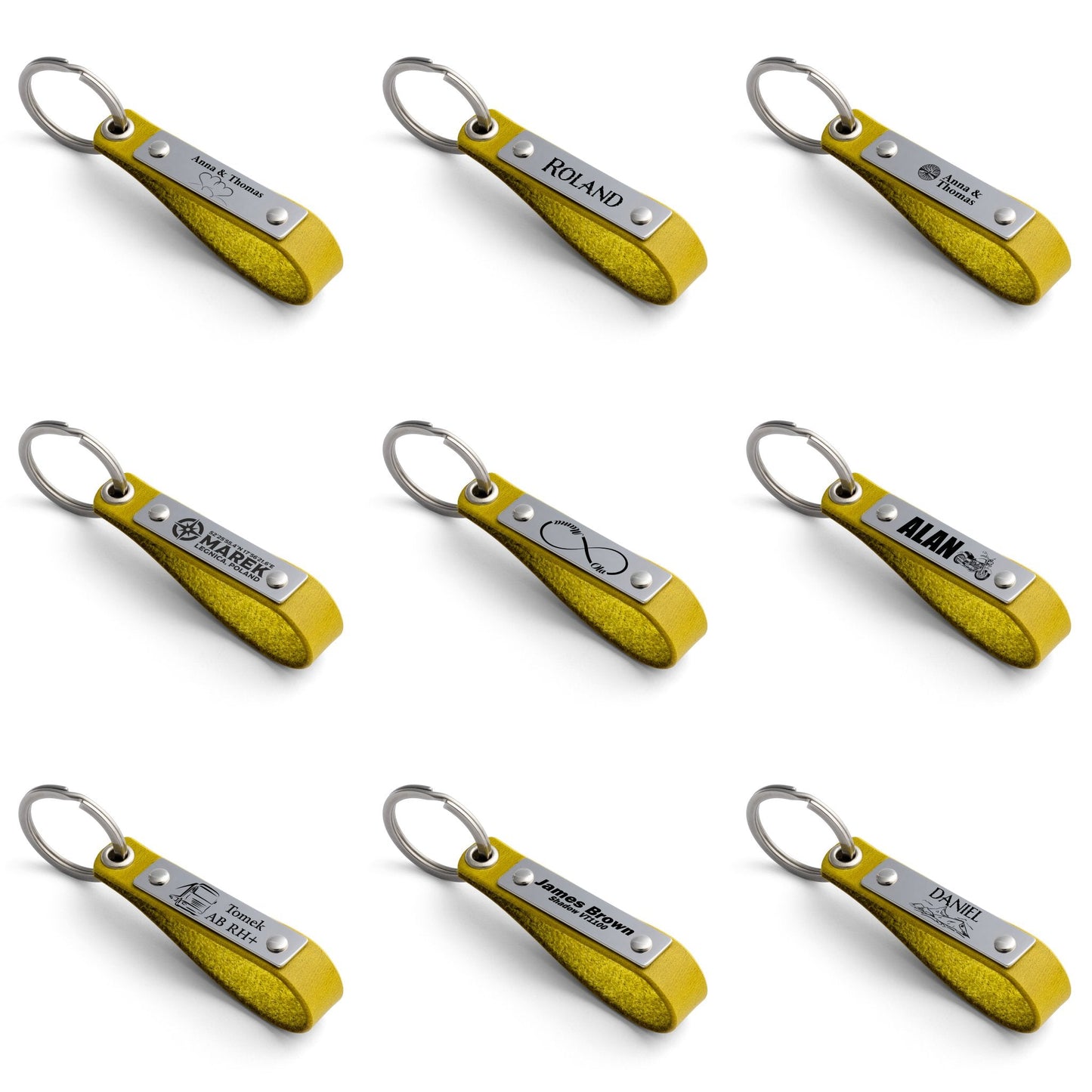 Yellow Leather Keyring: A Custom Masterpiece - seQua.Shop