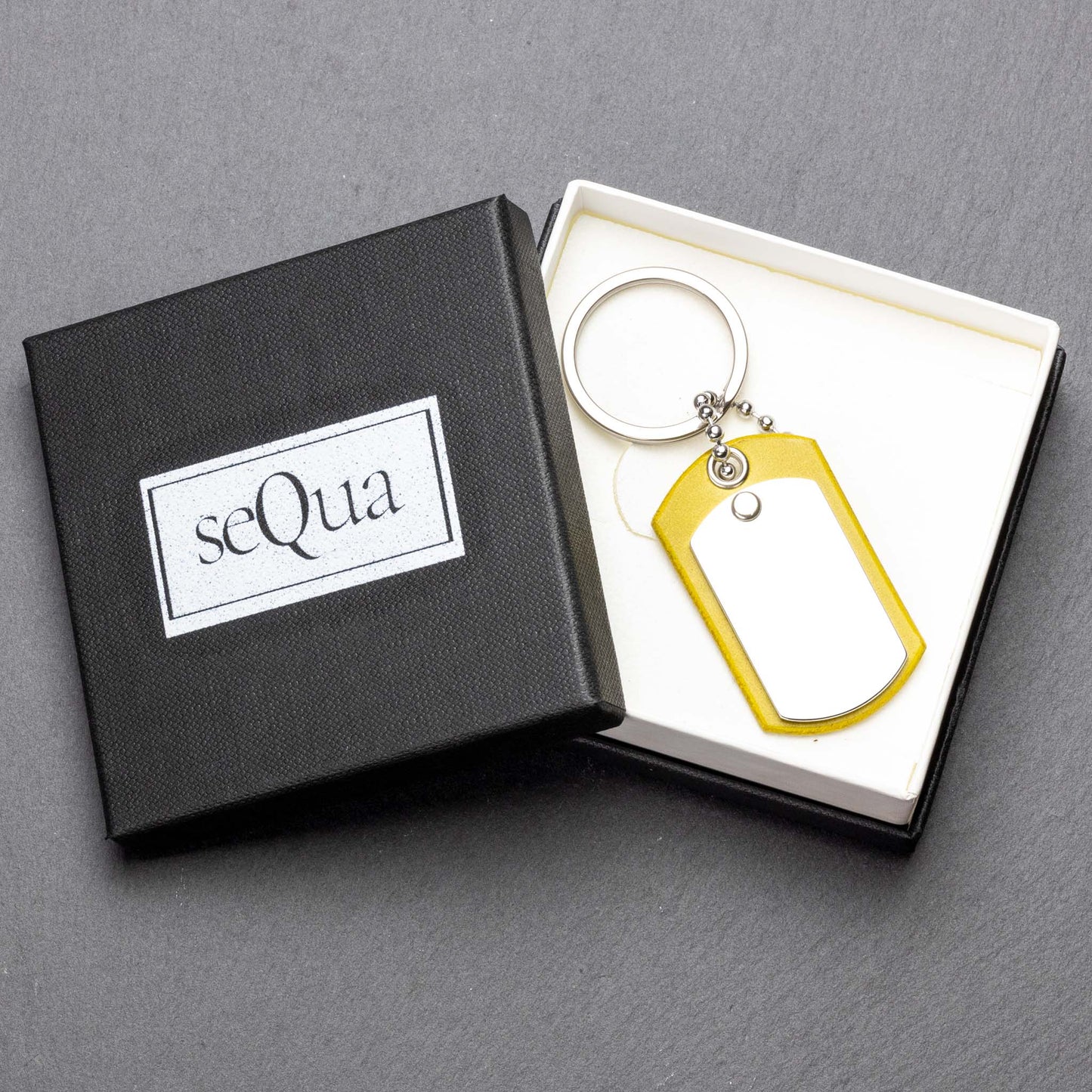 Yellow Leather Keyring: Custom & Personalised for You - seQua.Shop