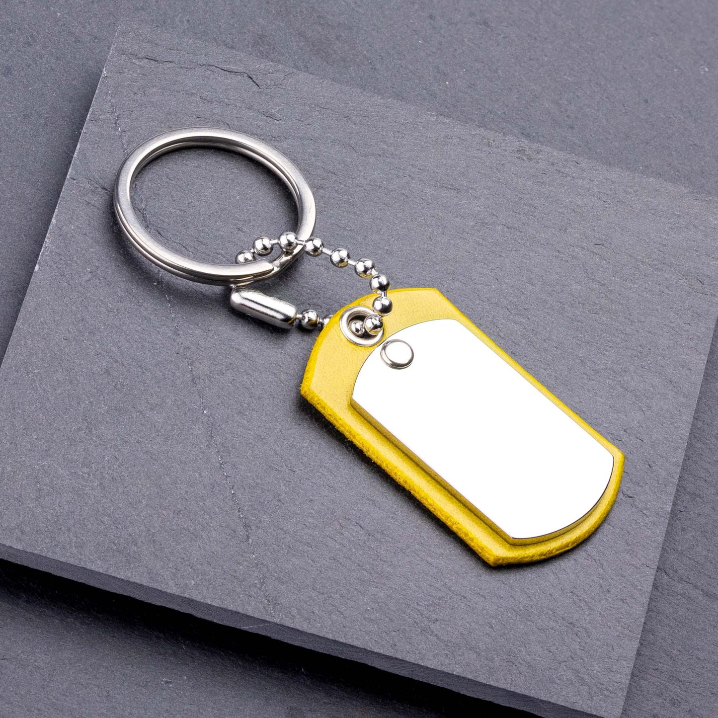 Yellow Leather Keyring: Custom & Personalised for You - seQua.Shop