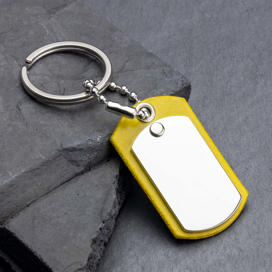 Gelb Leder Schlüsselanhänger: Personalisieren Sie nach Herzenslust - seQua.Shop