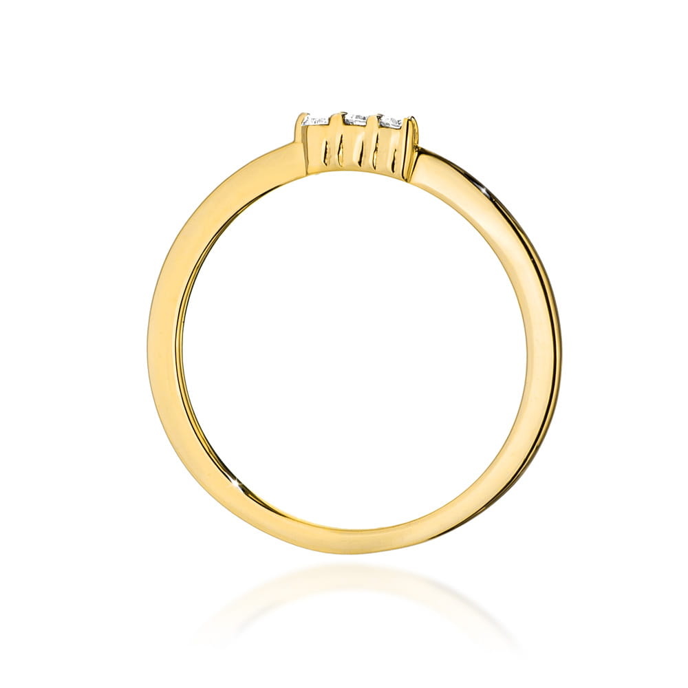 Ring aus Gelbgold 585 mit 3 Diamanten, Vorderansicht