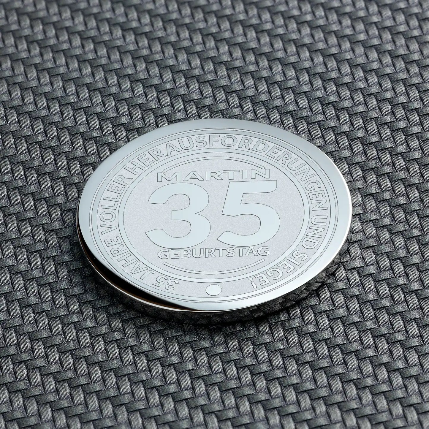 Every detail counts - personalized coin for Dad.