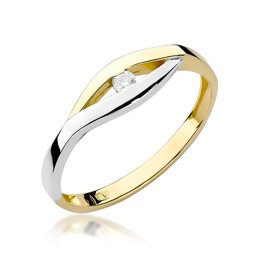 Bague de Fiançailles en Or 585 avec Diamant 0.04ct - W194