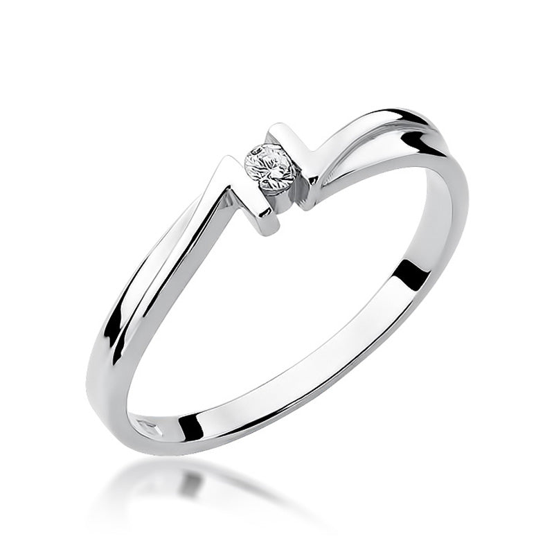 Bague de fiançailles, Or 585, Diamant 0.04ct - W204