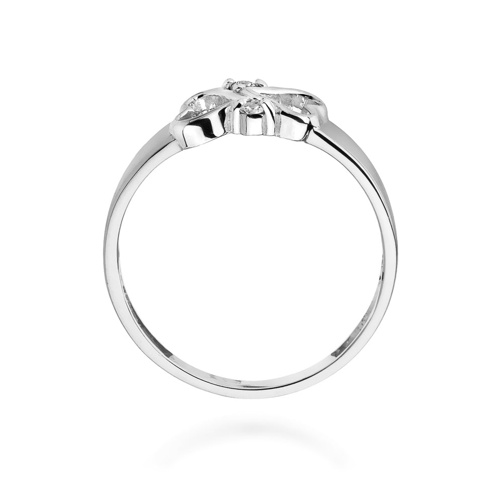 Bague de Fiançailles en Or 585 avec 2 Diamants 0.04ct W286