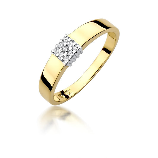 Verlobungsring aus Gold 585 mit 9 Diamanten – Seitenansicht – W-417