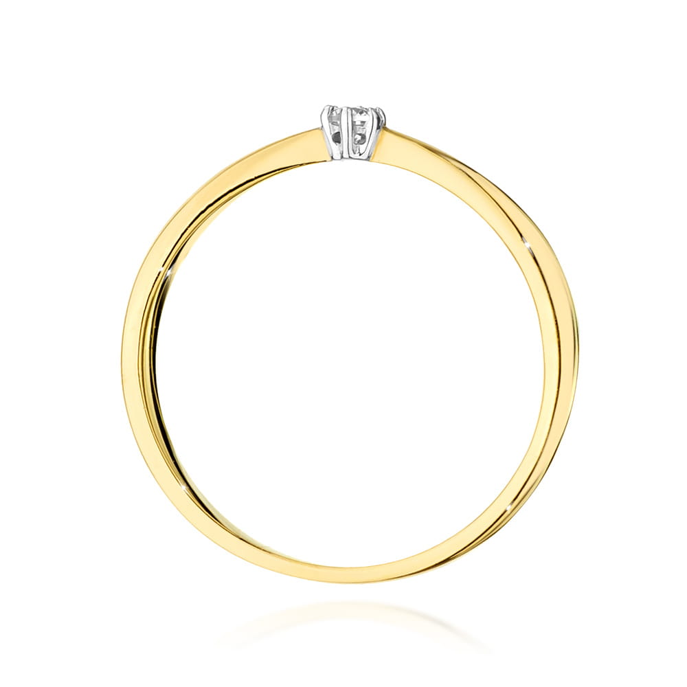 Verlobungsring aus Gold 585 mit einem 0,04ct Diamanten, in einer eleganten und modernen Fassung. Ein Zeichen der ewigen Liebe.