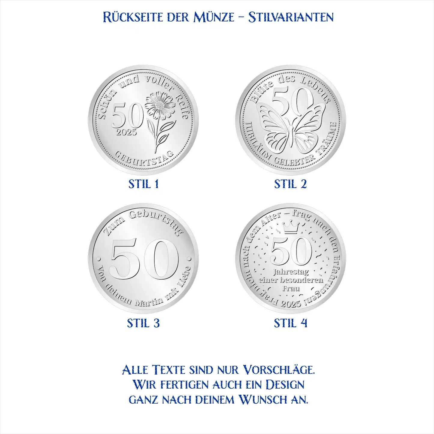 Rückseite der Münze – Stilvarianten