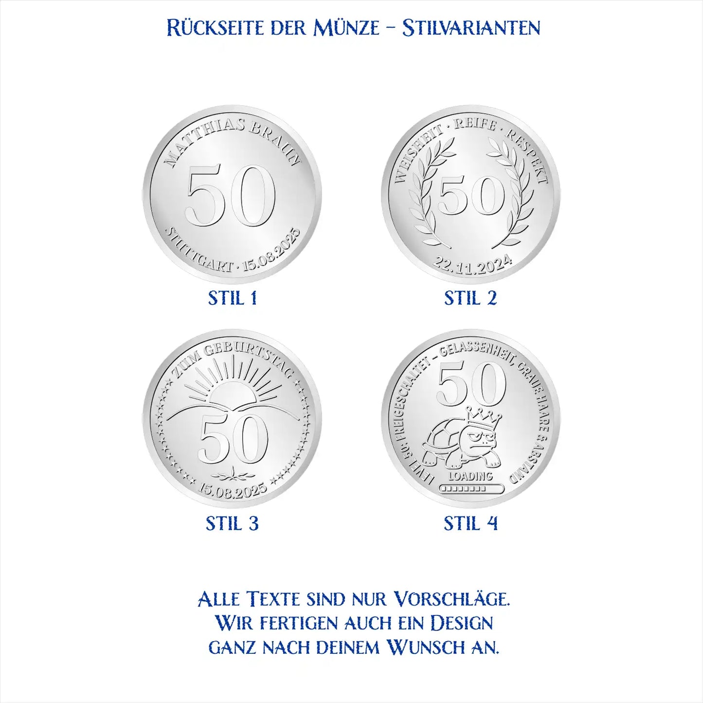 Rückseite der Münze – Stilvarianten