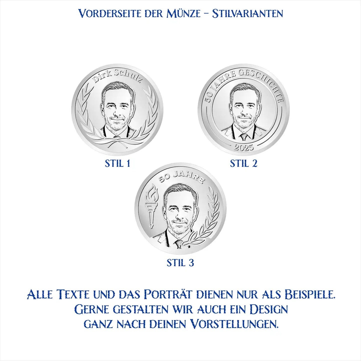 Vorderseite der Münze – Stilvarianten