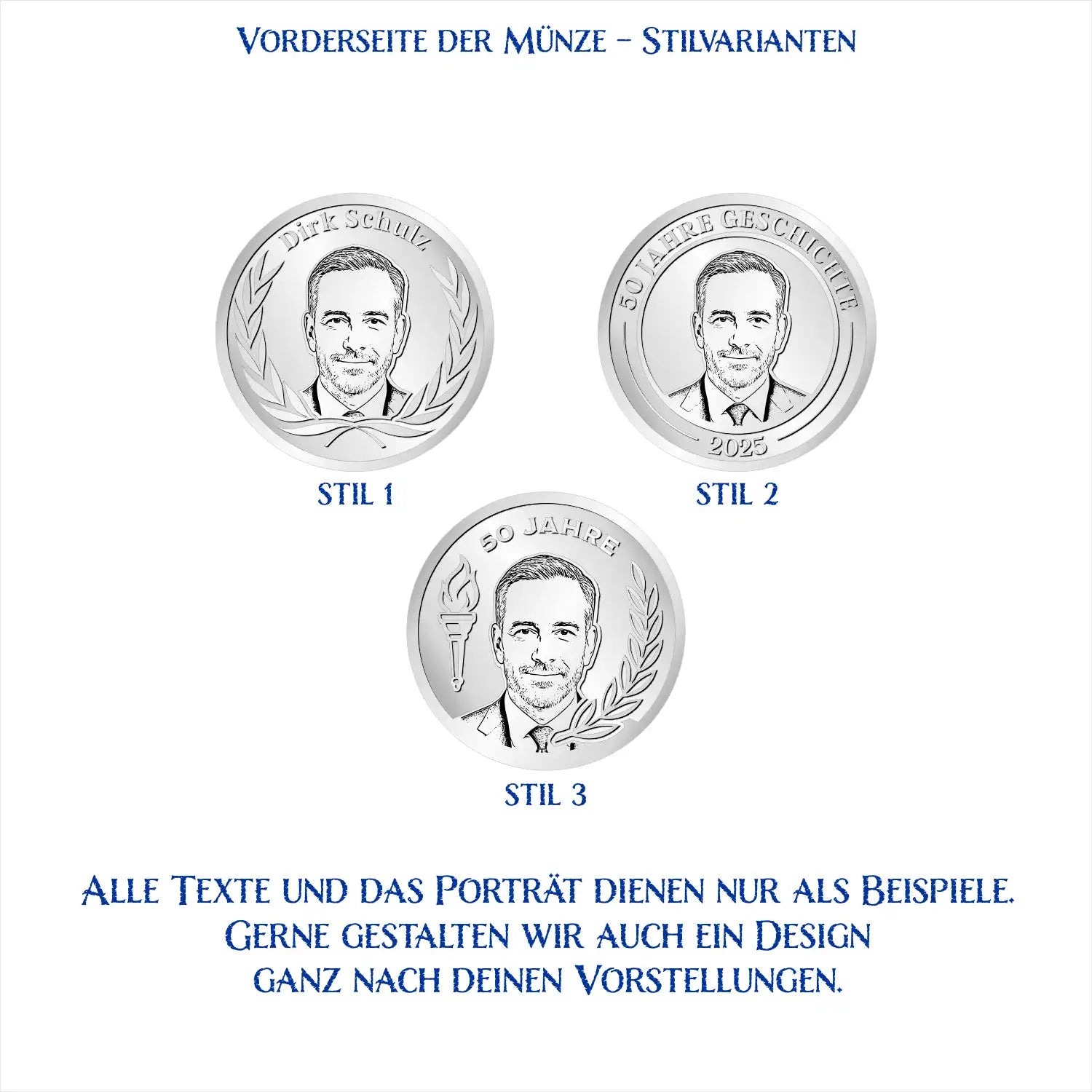 Vorderseite der Münze – Stilvarianten