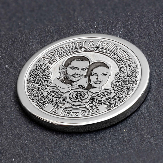 10th Wedding Anniversary Gift - Customised Coin from seQua - seQua.Shop