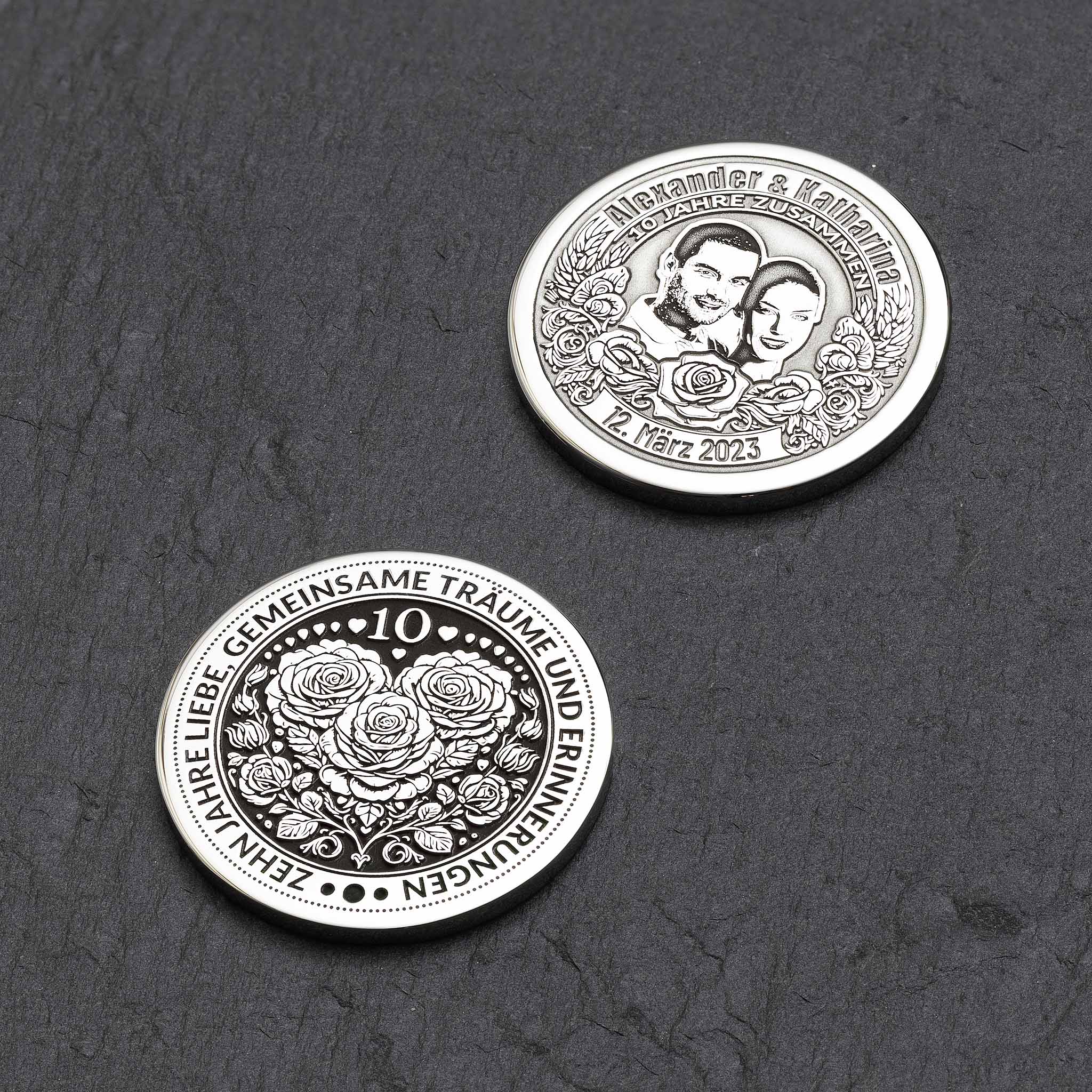 10th Wedding Anniversary Gift - Customised Coin from seQua - seQua.Shop