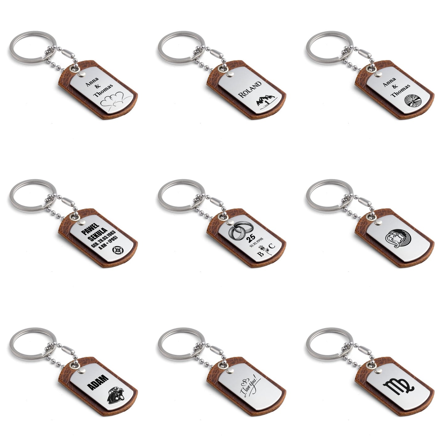 Badalassi Carlo Cognac Leather Keyring - seQua.Shop