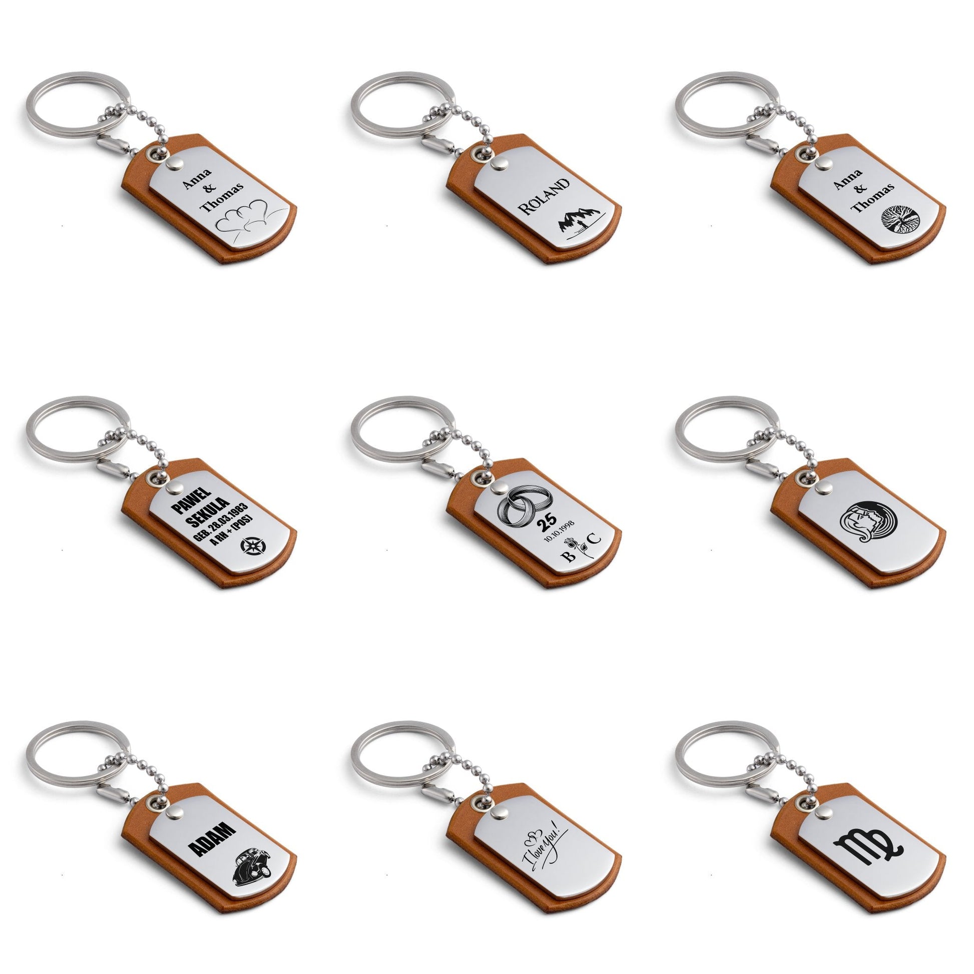 Cognac Leather Keyring – The Perfect Personalised Gift - seQua.Shop