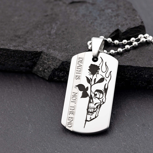 Cool, Tough and Personal Skull and Rose Necklace - seQua.Shop