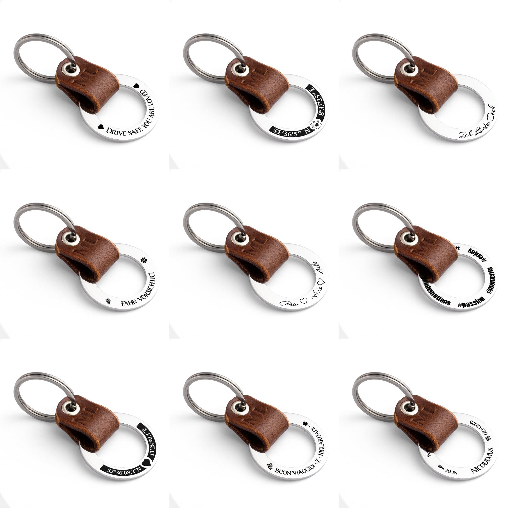 Custom Chestnut Brown Leather Keyring - The Perfect Accessory for Your Keys - seQua.Shop