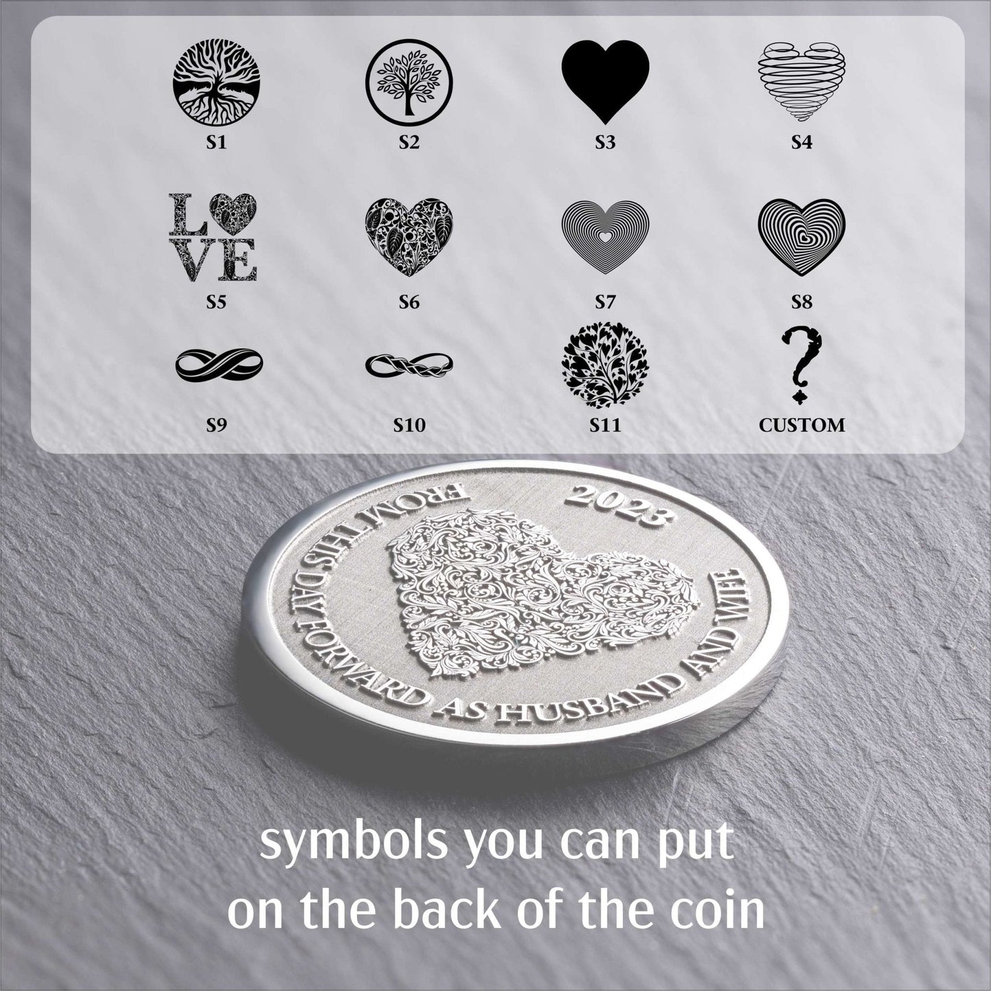 Custom Commemorative Coin | Wedding Gift Coin | Anniversary Gift Coin | | Wedding Token | Lucky Coin - seQua.Shop