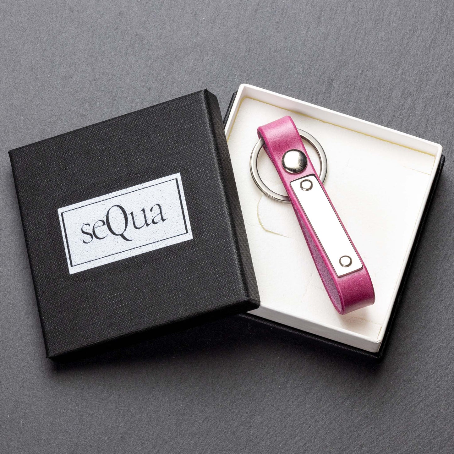 Custom Pink Leather Keyring by seQua - seQua.Shop
