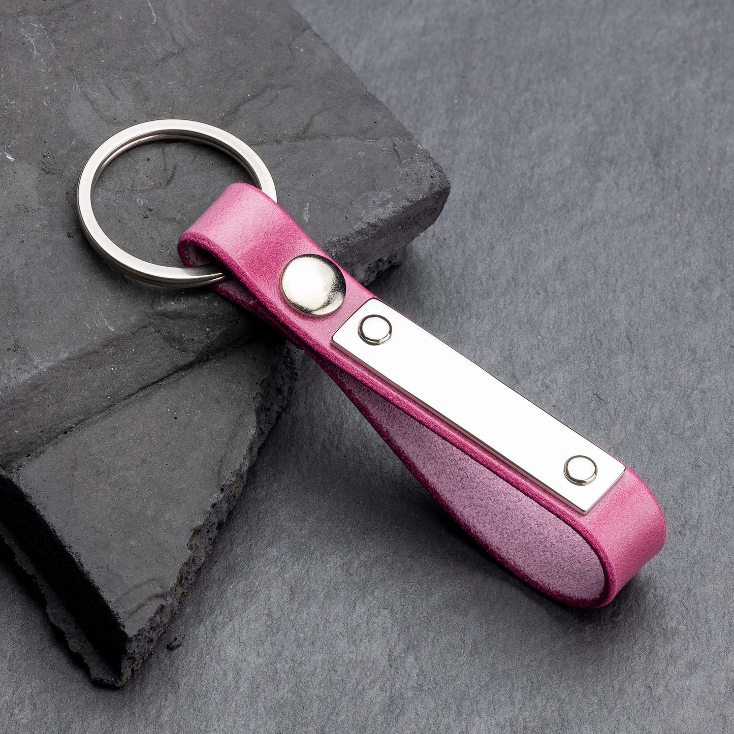 Luxuriöser rosa Leder Schlüsselanhänger