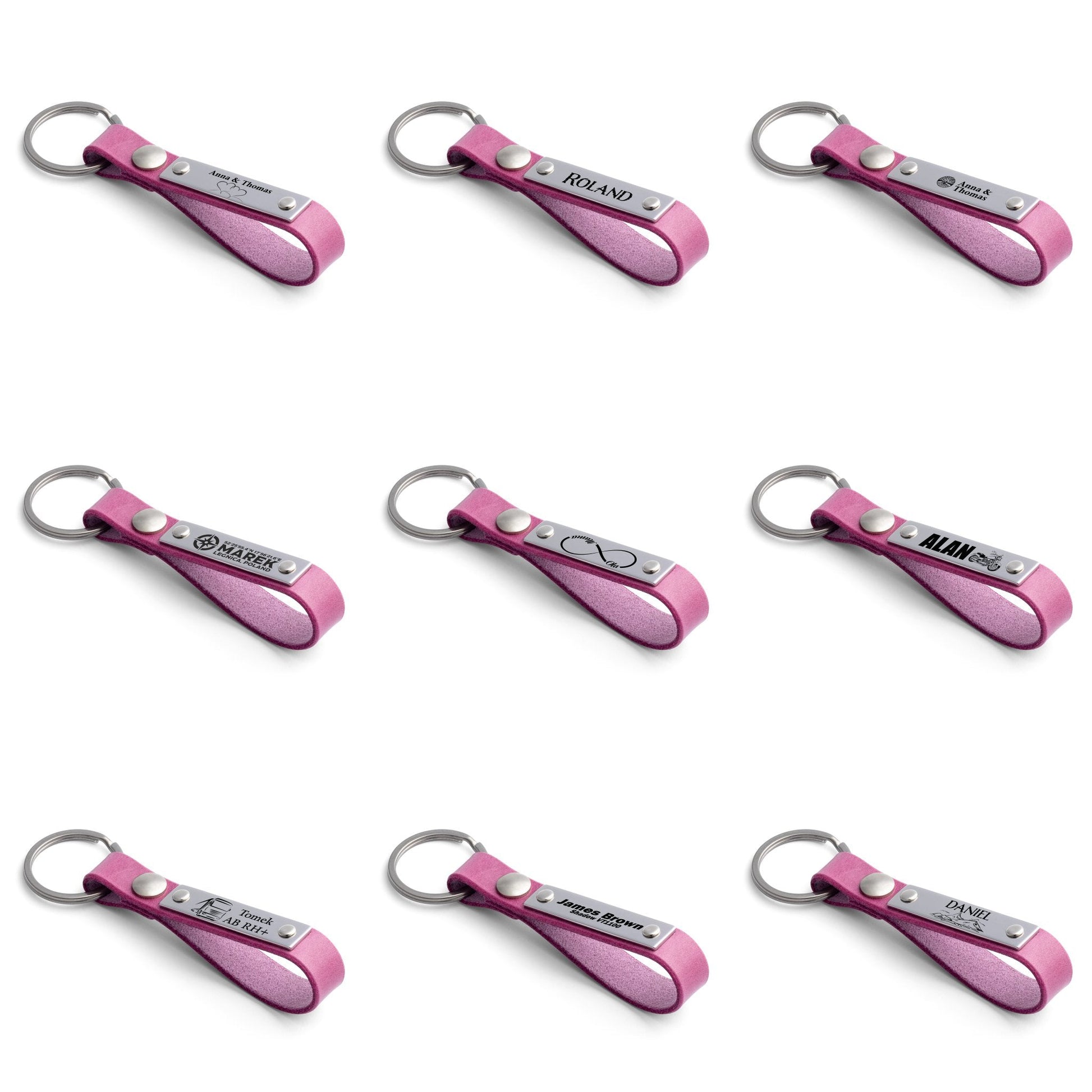 Schlüsselanhänger rosa Leder