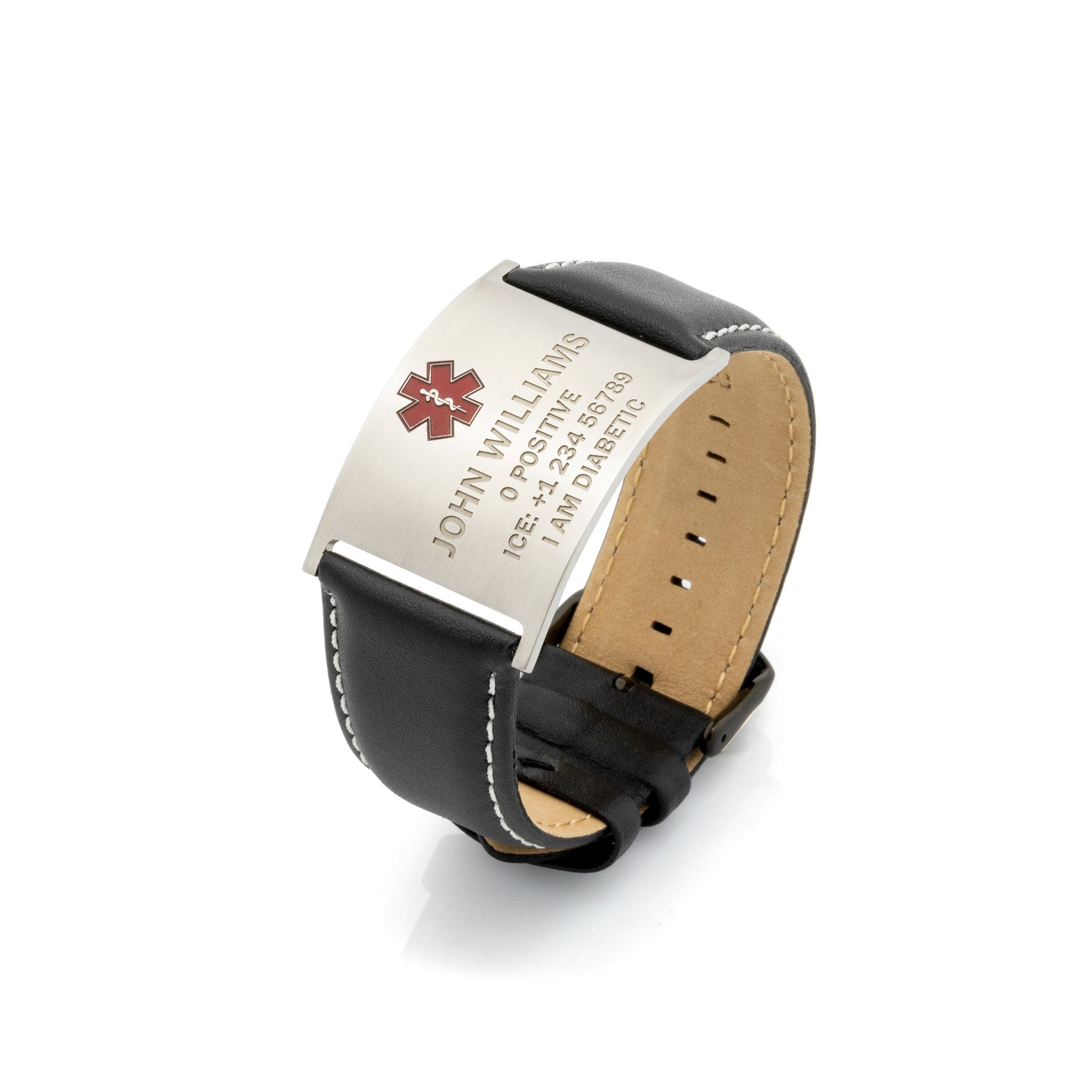 Bracciale Medico In Acciaio Inox 316L Personalizzabile - Braccialetto Di Emergenza Per Diabete, Allergie, Epilessia - Regolabile 23 Cm - Uomo E Donna - Ipoallergenico