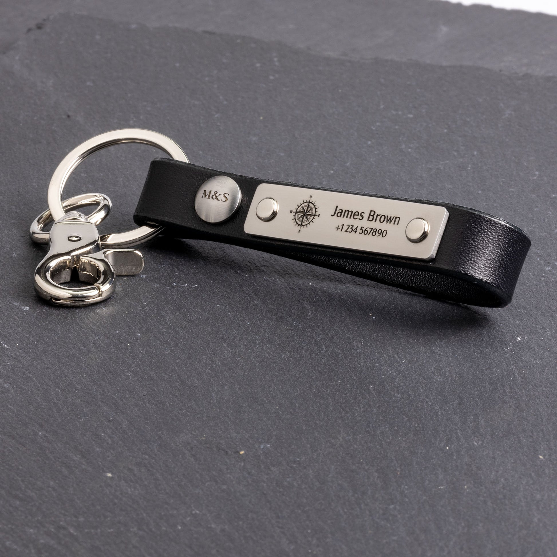 Schlüsselanhänger Personalisiert - Textilfarbe: Schwarz