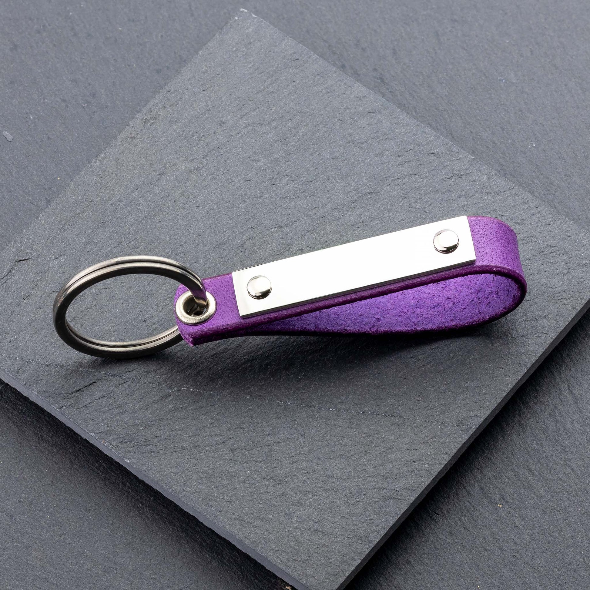 Handcrafted Personalised Viola Leather Keyring - seQua.Shop