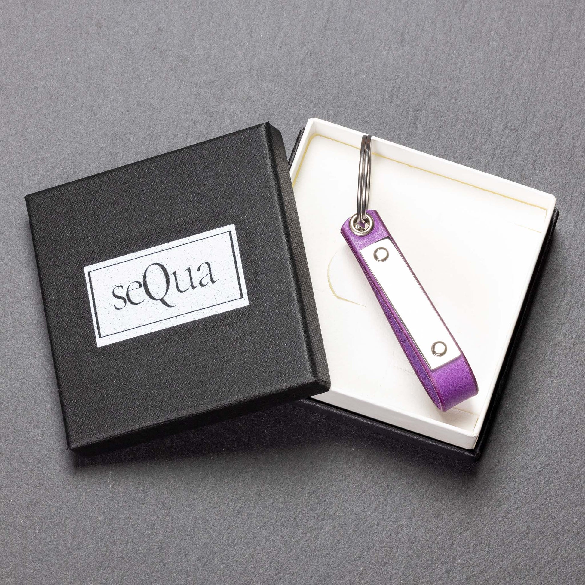 Handcrafted Personalised Viola Leather Keyring - seQua.Shop