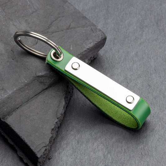 Juicy Green Leather Keyring: Customise It Your Way! - seQua.Shop