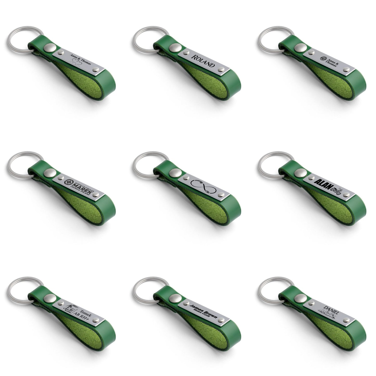 Schlüsselanhänger aus grünem Leder