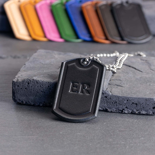 Leather Dog Tag Necklace - Personalized Excellence in Every Detail - seQua.Shop