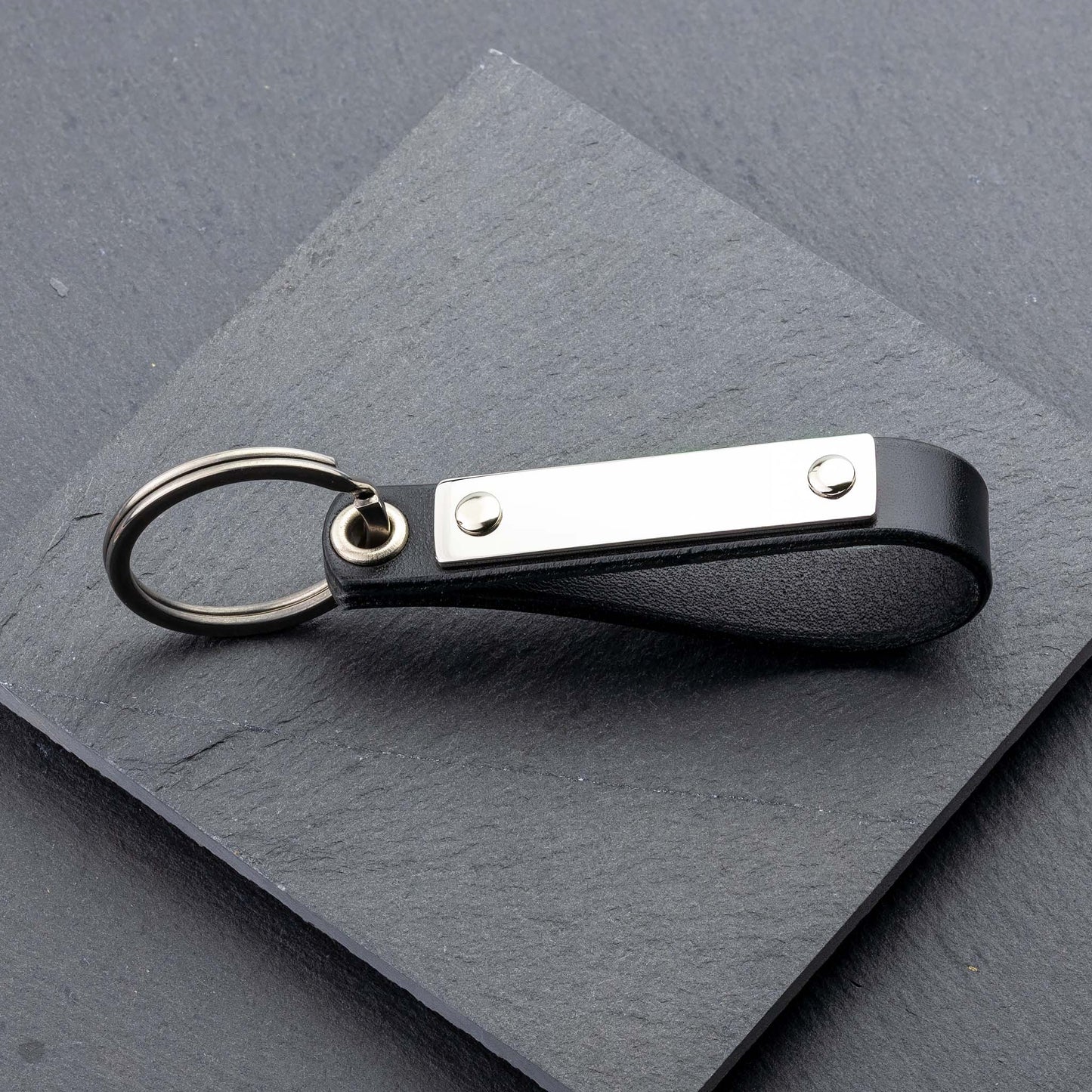 Schwarz Leder Schlüsselanhängers personalisiert - seQua.Shop