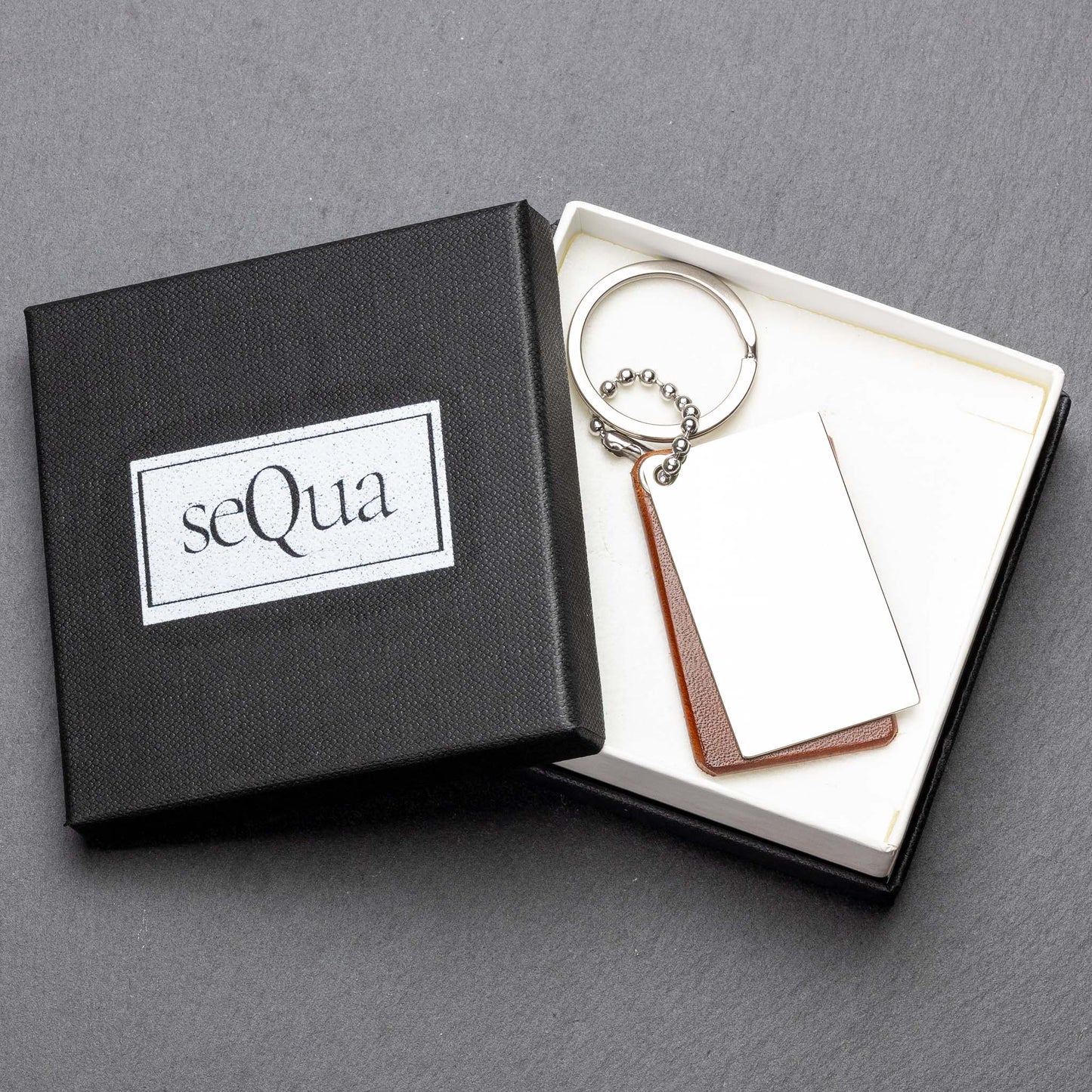 Personalised Chestnut Leather Keyring by seQua - seQua.Shop