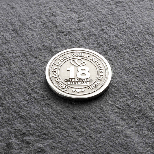 Personalisierte Münze - Einzigartiges Geschenk zum 18. Geburtstag - seQua.Shop