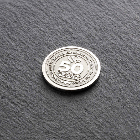 Personalisierte Münze - Einzigartiges Geschenk zum 50 Geburtstag - seQua.Shop
