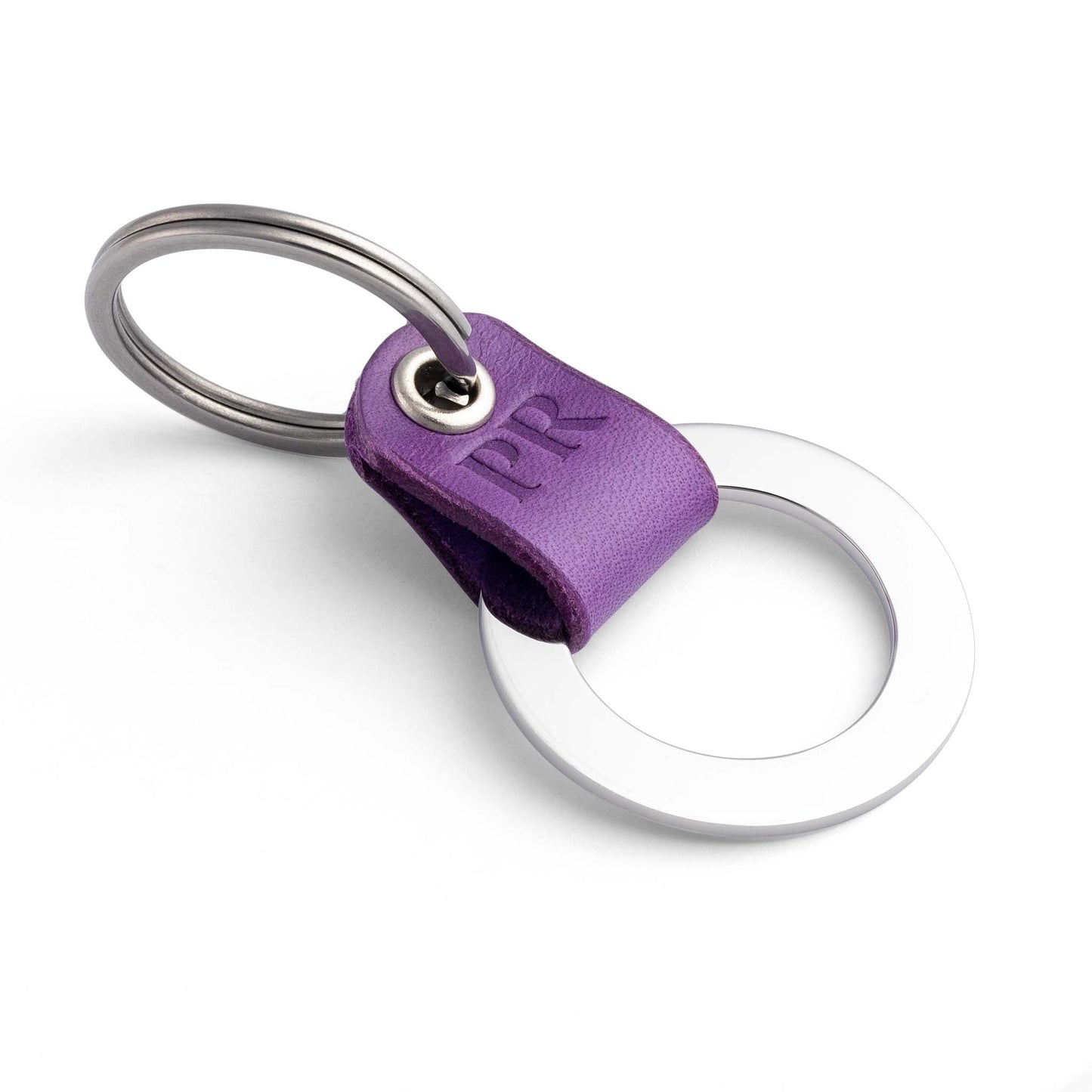 Round Viola Leather Keyring: Uniquely Yours - seQua.Shop